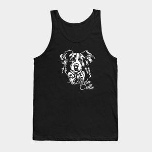 Funny Border Collie dog portrait Tank Top